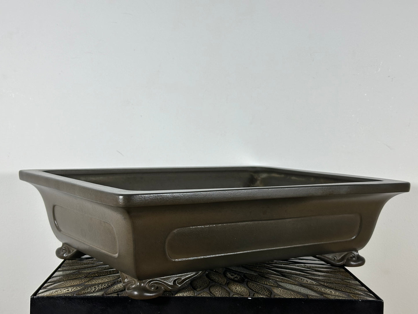 Preowned Japanese Tokoname Rectangular Bonsai Pot Eiraku - 18.5” By 14”