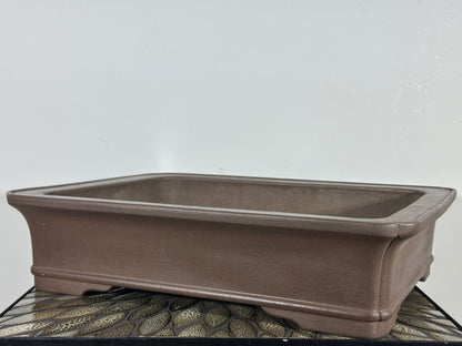 Preowned Japanese Tokoname Rectangular Bonsai Pot By Keisen - 16.5” By 13”