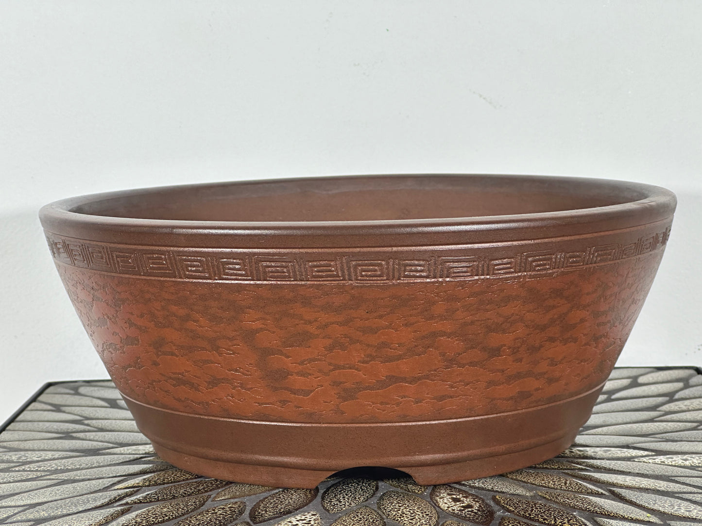 Preowned Japanese Tokoname Round Bonsai Pot - 12.5” By 5”