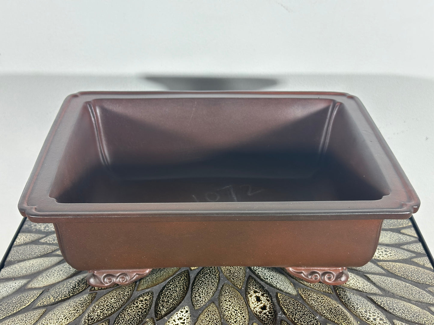 Preowned Japanese Tokoname Rectangular Bonsai Pot Yamasyou - 12.5” By 9.5”