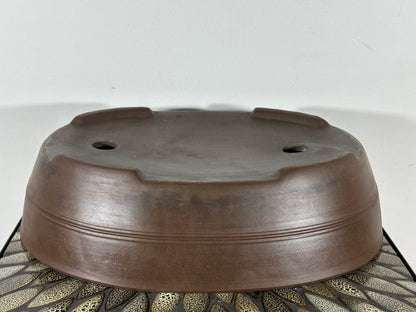 Preowned Japanese Tokoname Oval Bonsai Pot - 15.75” By 12.5”