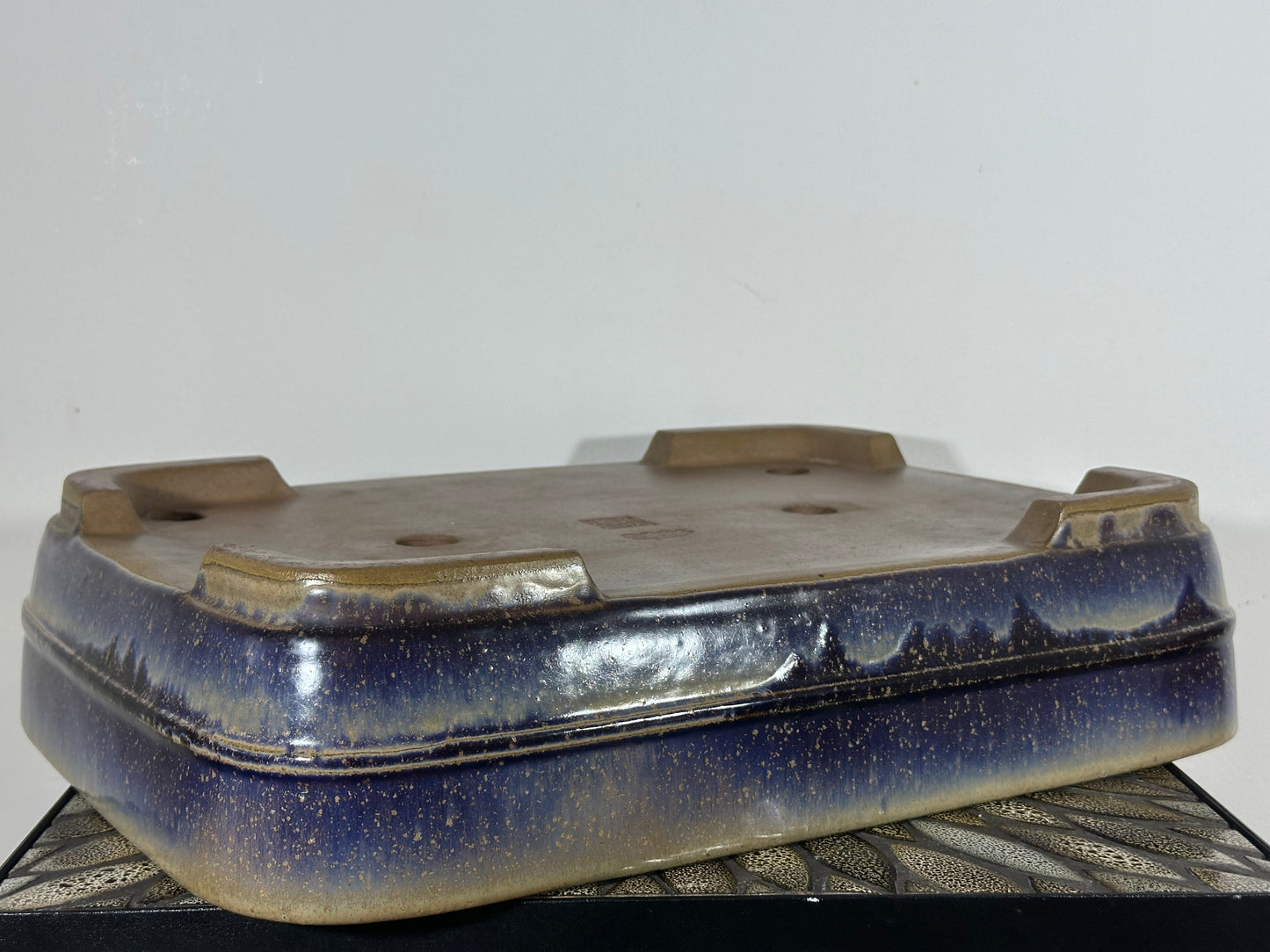 Preowned Large Japanese Rectangular Bonsai Pot Kakuzan with Patina- 17.25" By 12.75”