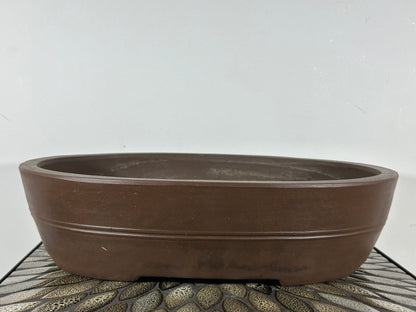 Preowned Japanese Tokoname Oval Bonsai Pot - 15.75” By 12.5”