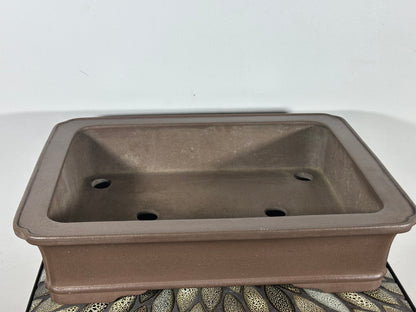 Preowned Japanese Tokoname Rectangular Bonsai Pot By Keisen - 16.5” By 13”