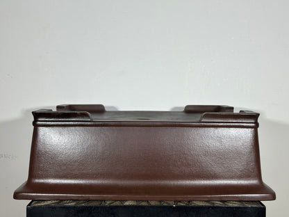 Preowned Japanese Tokoname Rectangular Bonsai Pot Gyouzan, Exhibit Quality And Hand Made - 19” By 14.5”