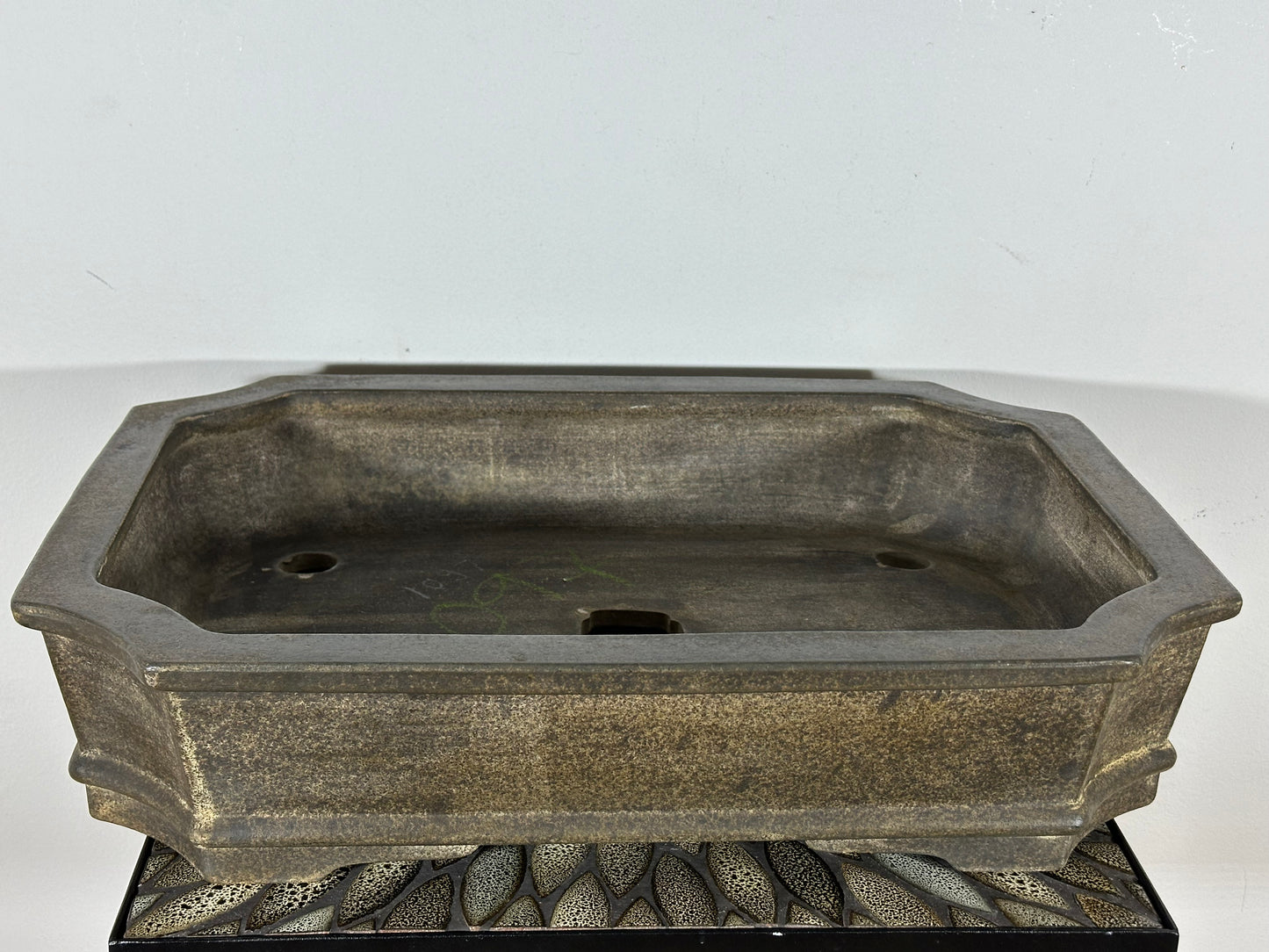 Preowned Japanese Tokoname Rectangular Bonsai Pot Zenigou - 19.5” By 14.25”