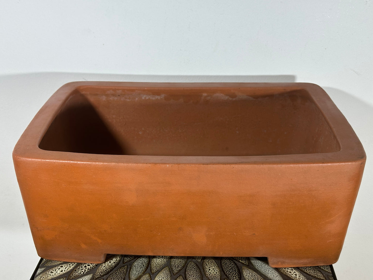 Preowned Japanese Tokoname Rectangular Bonsai Pot Zenigou - 18.5” By 13.5”