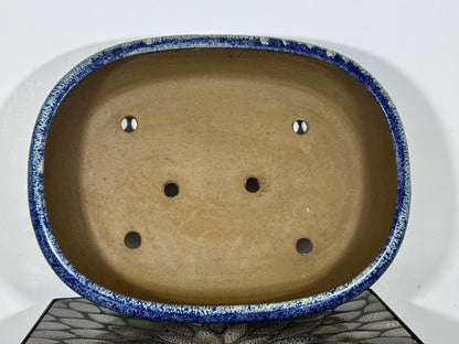 Preowned Japanese Tokoname Oval Bonsai Pot Syuhou - 16.75” By 12.5”