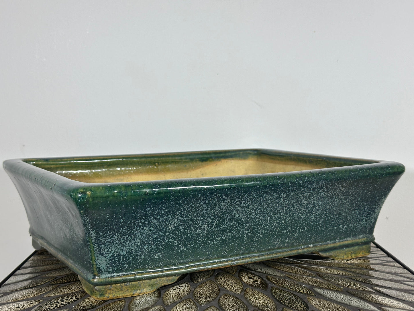 Preowned Japanese Tokoname Rectangular Bonsai Pot By Syuhou Yoshimura -15” By 11.25”